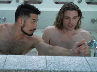 Luke and Ken are in the onsen.