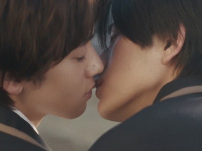 Akira and Kanata come close to kissing.