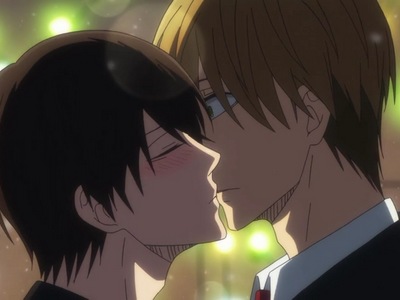 Takato and Junta share a kiss in Christmas.