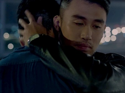 Tien and Fah hug each other as they say goodbye.