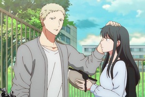 Akihiko breaks up with his girlfriend in the anime.