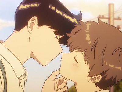 Nakamura and Hirose almost kiss.