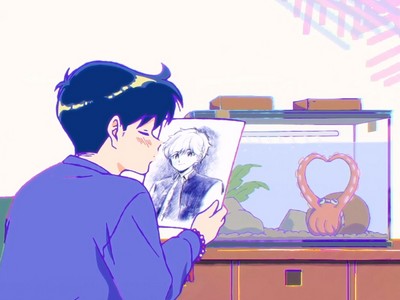 Nakamura kisses a picture of Hirose.