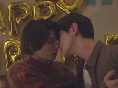 Fumiya and Ritsu share an intimate kiss on his birthday.