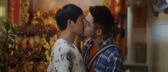 Jhe Ming and Jheng are married in the 2021 Taiwanese BL film Komorebi.