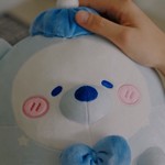 Lee Jun has a doll of a polar bear.