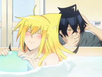 Tatsumi and Wakasa spend time in the bathtub.