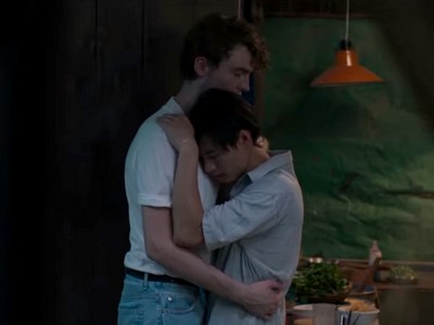 Ming and Liam embrace each other.