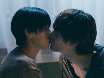 Jin and Haruki kiss again in the bedroom.