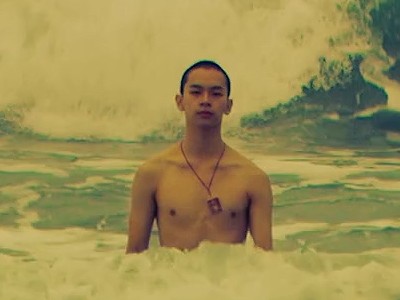 Wu is in the ocean.