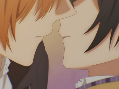 Sasaki and Miyano come close to kissing.