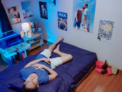 Each character's bedroom in Second Chance is decorated with LGBT movie posters.