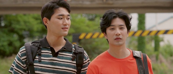 Solastalgia is a Korean gay movie about two film students shooting a nature documentary. As they work closely together, both guys start to notice romantic tension between them.