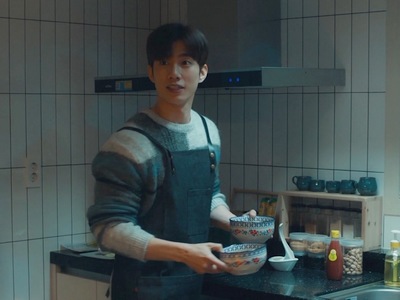 Seo Joon cooks dinner for his boyfriend after their kiss.