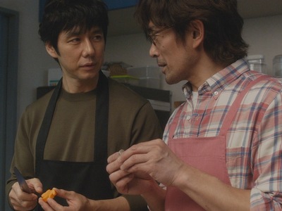 Shiro and Kenji prepare a meal together.